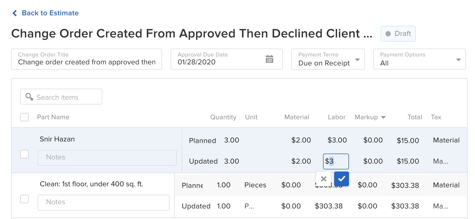 Creating and Sending Change Orders Houzz