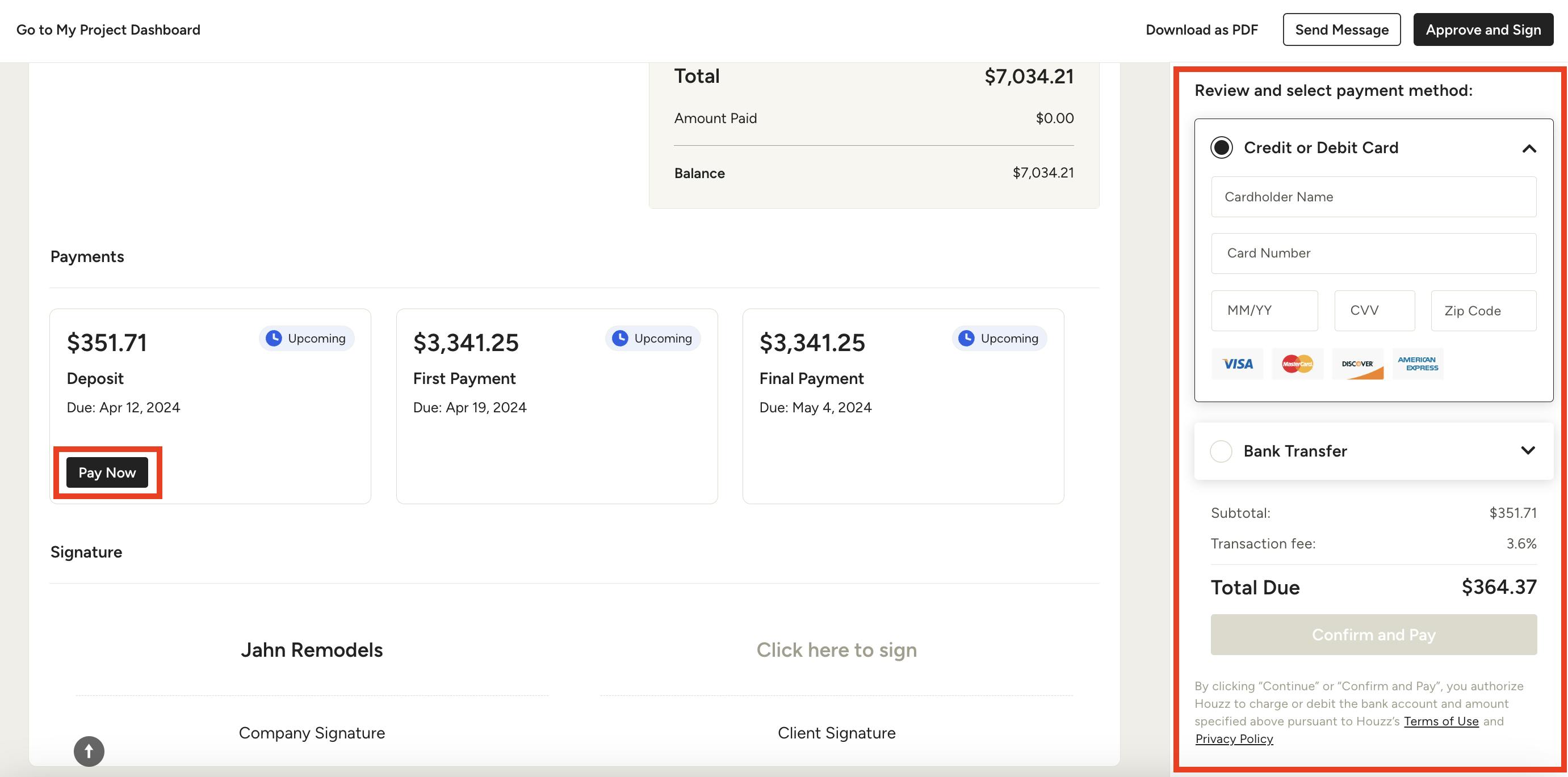 FAQs for Online Payments Houzz