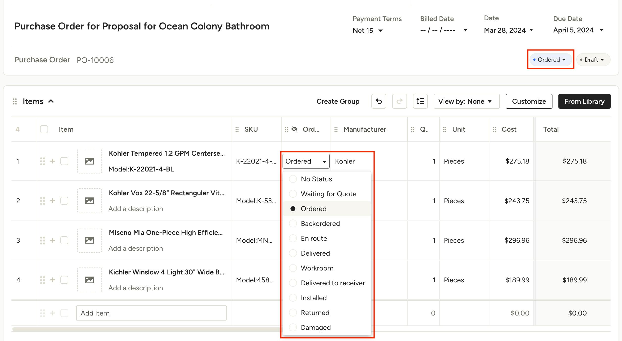 How to Create Purchase Orders Houzz