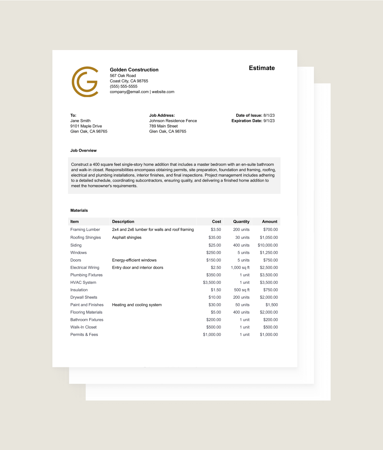 Free General Contractor Estimate Template & HowTo Guide Houzz Pro Free General Contractor Estimate Template & HowTo Guide Houzz Pro