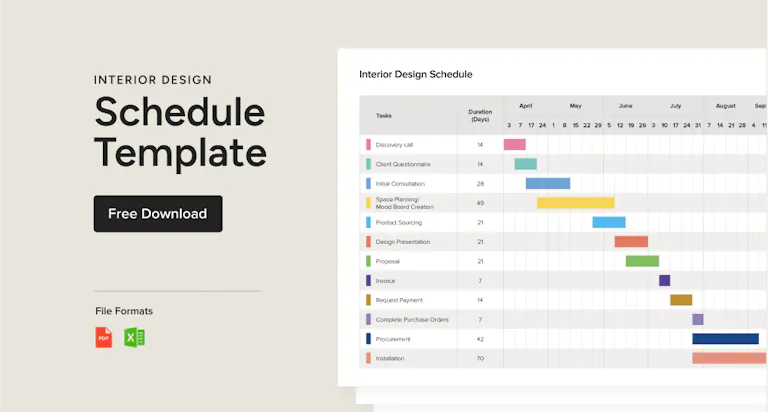 Interior Design Project Schedule Template + Guide