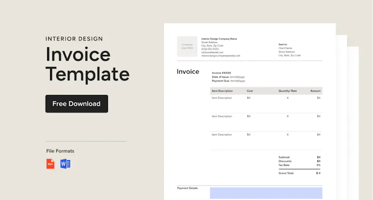 Interior Design Invoice Guide With Free Template
