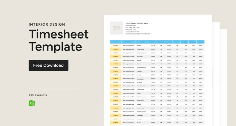 Tracking Interior Design Time & Expenses + FREE Template