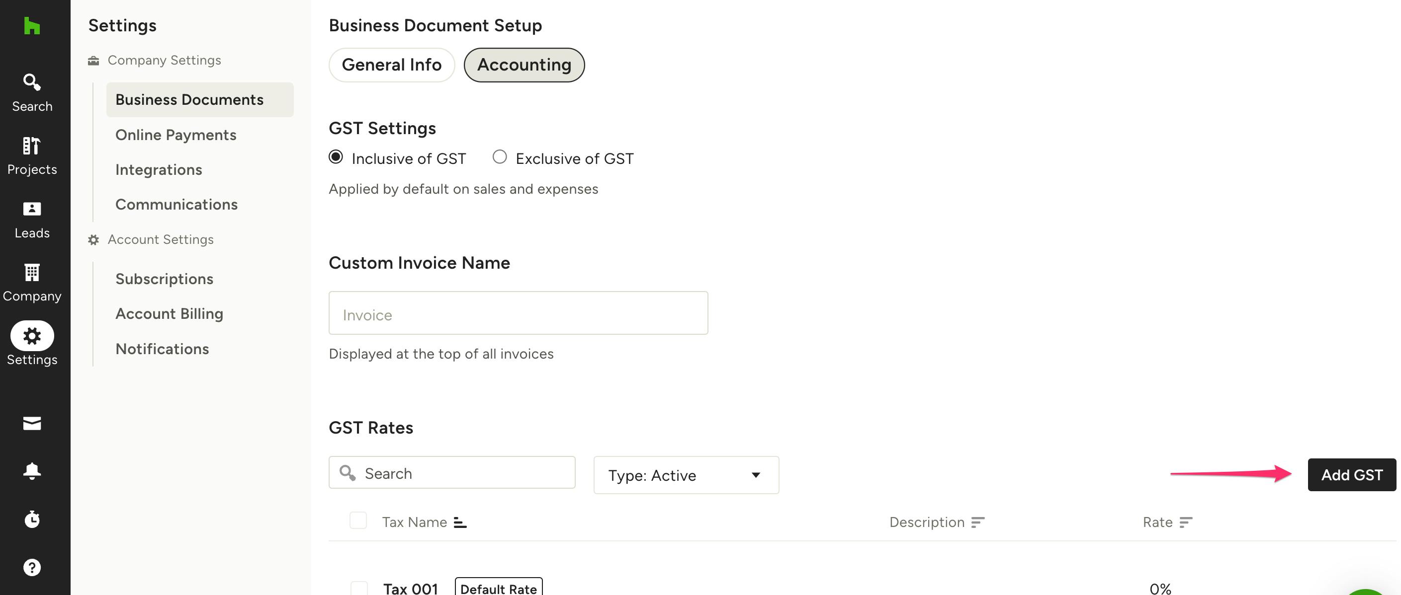 How to Set Up GST for Your Projects Houzz
