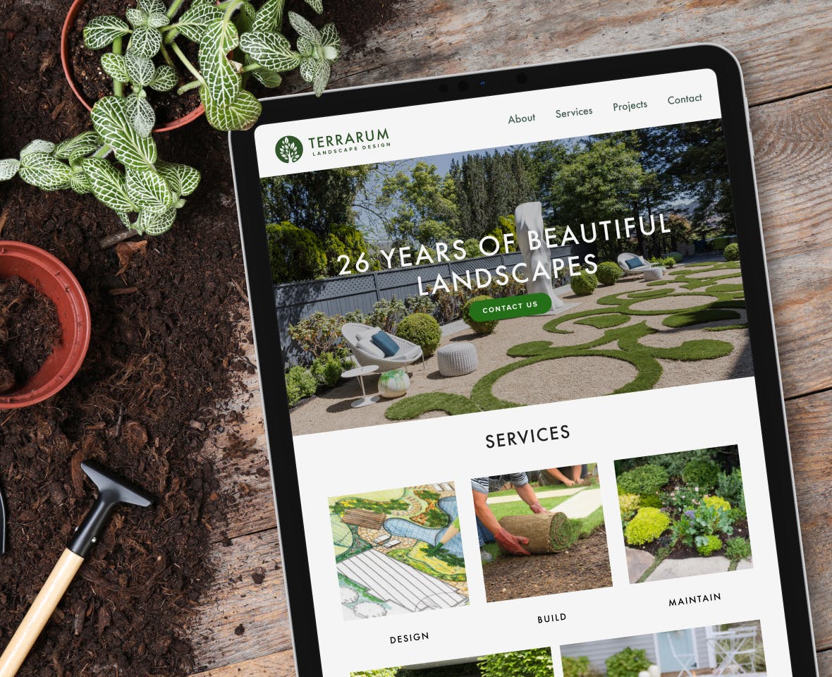 Custom designed website for landscaping contractor by houzz pro