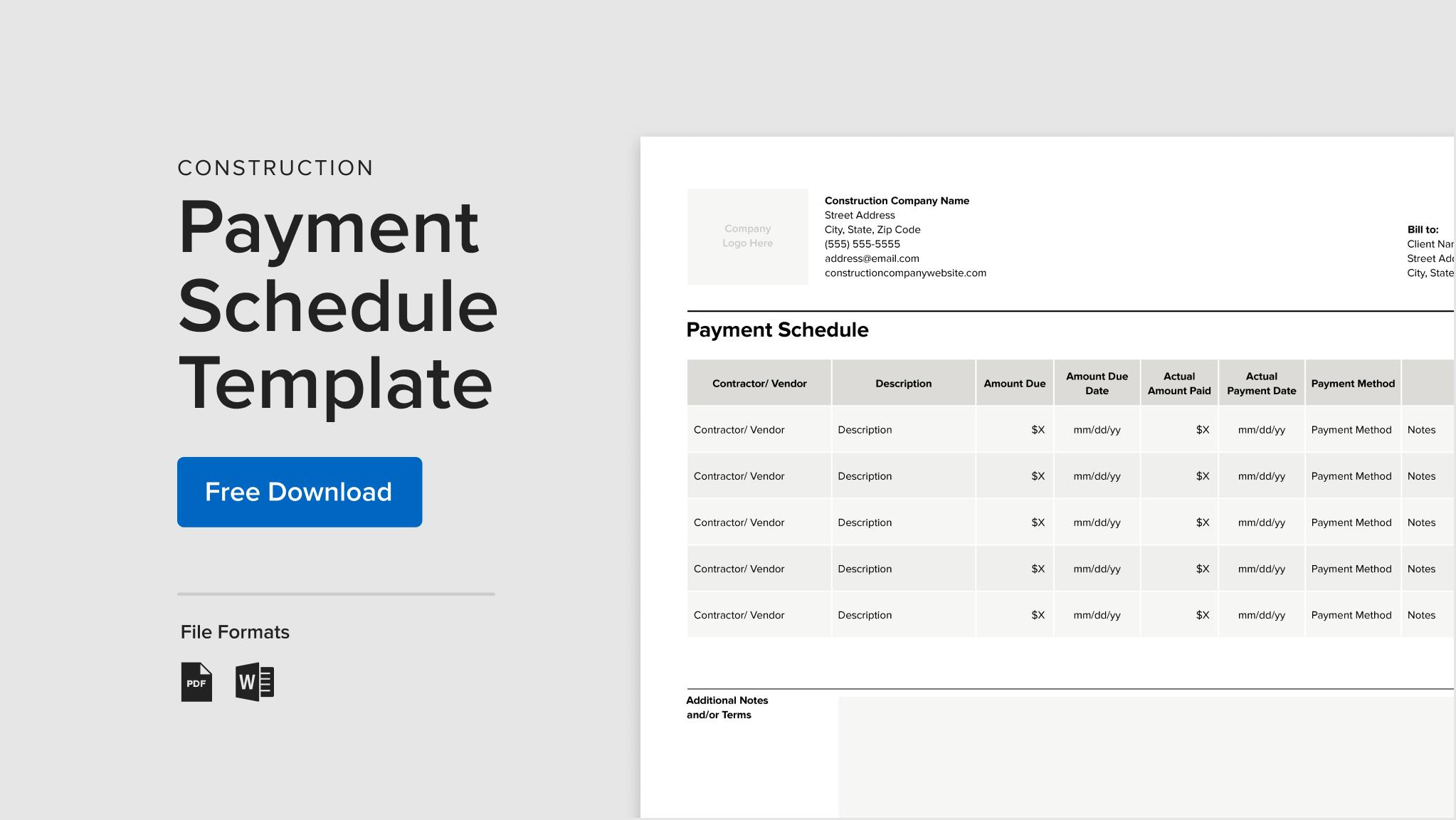 Free Construction Payment Schedule Template & How To Guide | Houzz Pro