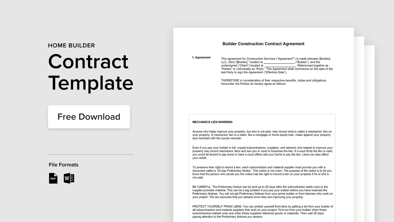 Home Builder Contract Template & Guide | Houzz Pro