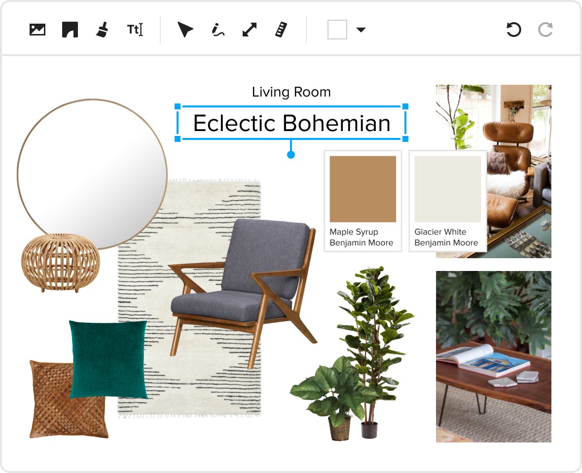 Mood board for interior design by houzz pro