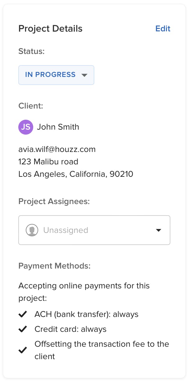 How to Edit the Payment Method Settings Houzz