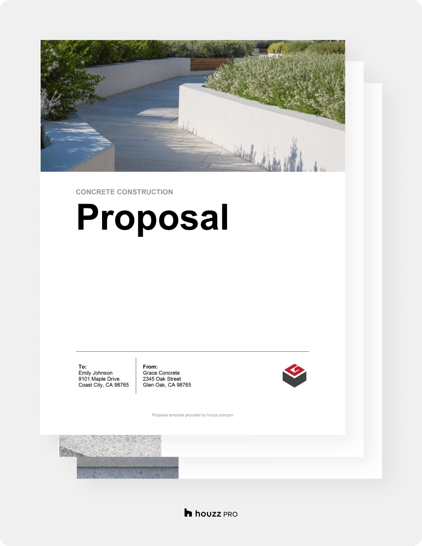 Free Concrete Proposal Template How To Guide Houzz Pro Free Concrete Proposal Template How To Guide Houzz Pro