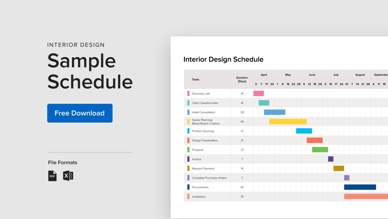 Interior Design Project Schedule Template + Guide | Houzz Pro