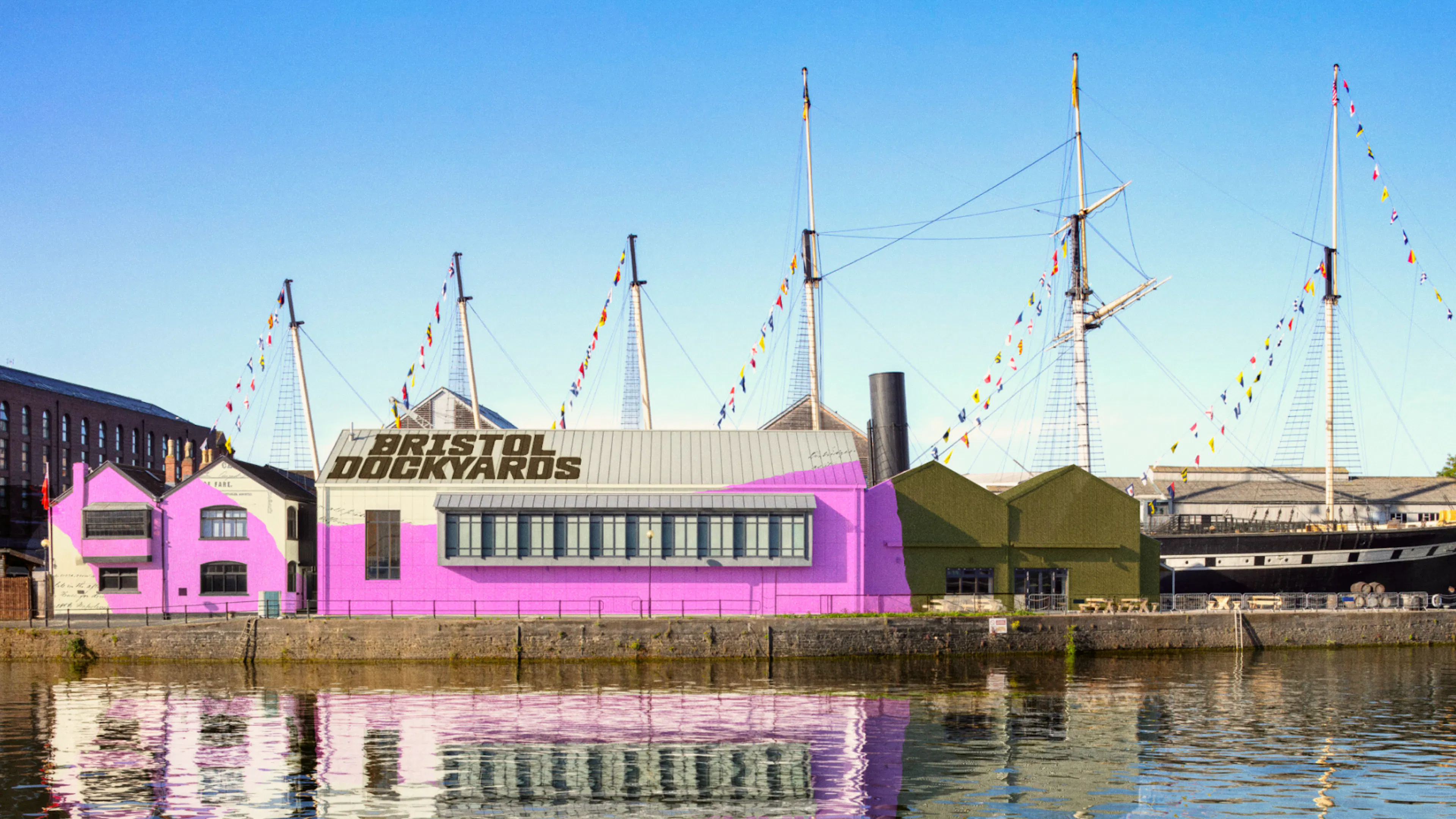 image of Bristol Dockyards from the other side of the water