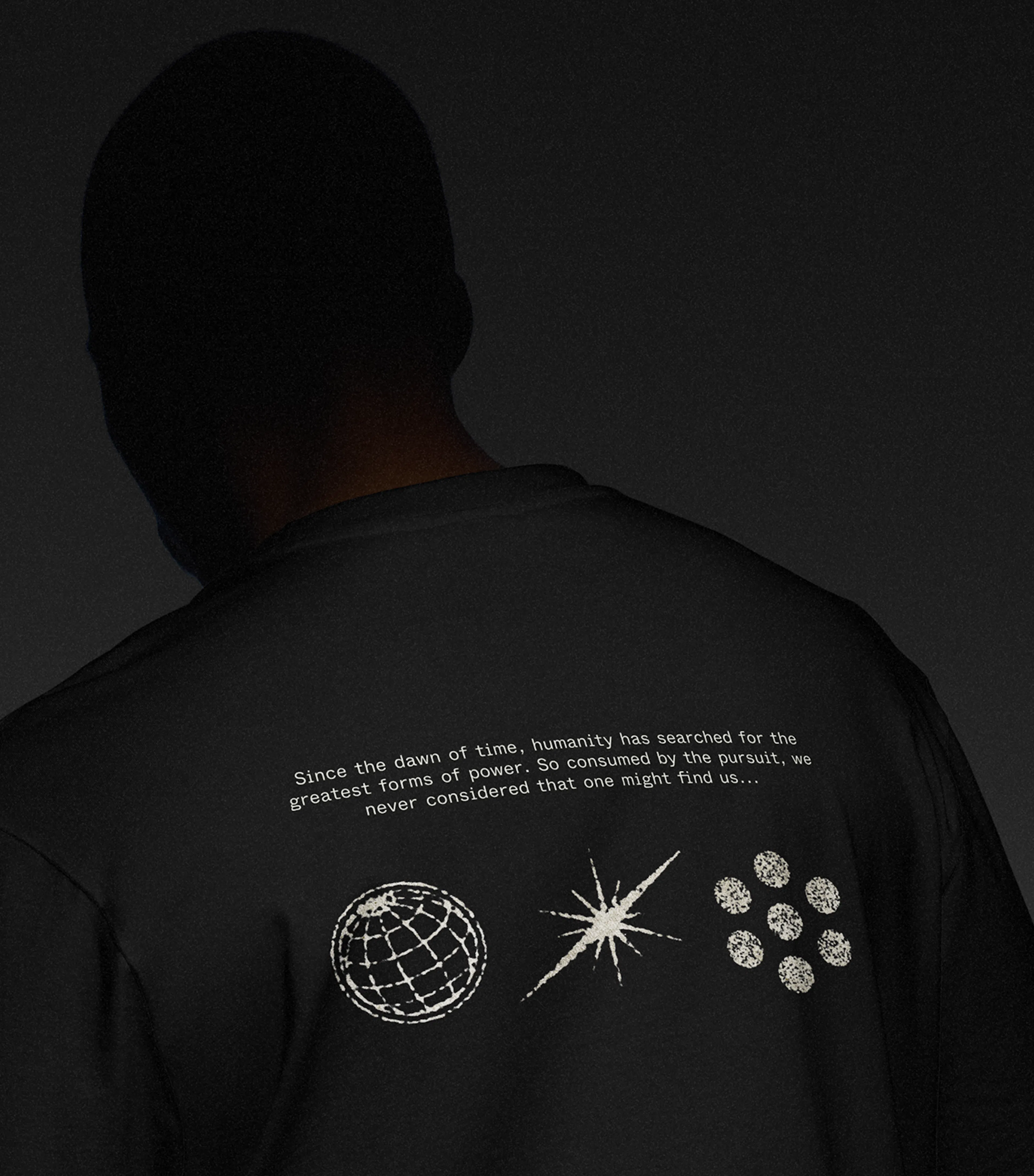 Black t-shirt with the Meteoric logo on the back