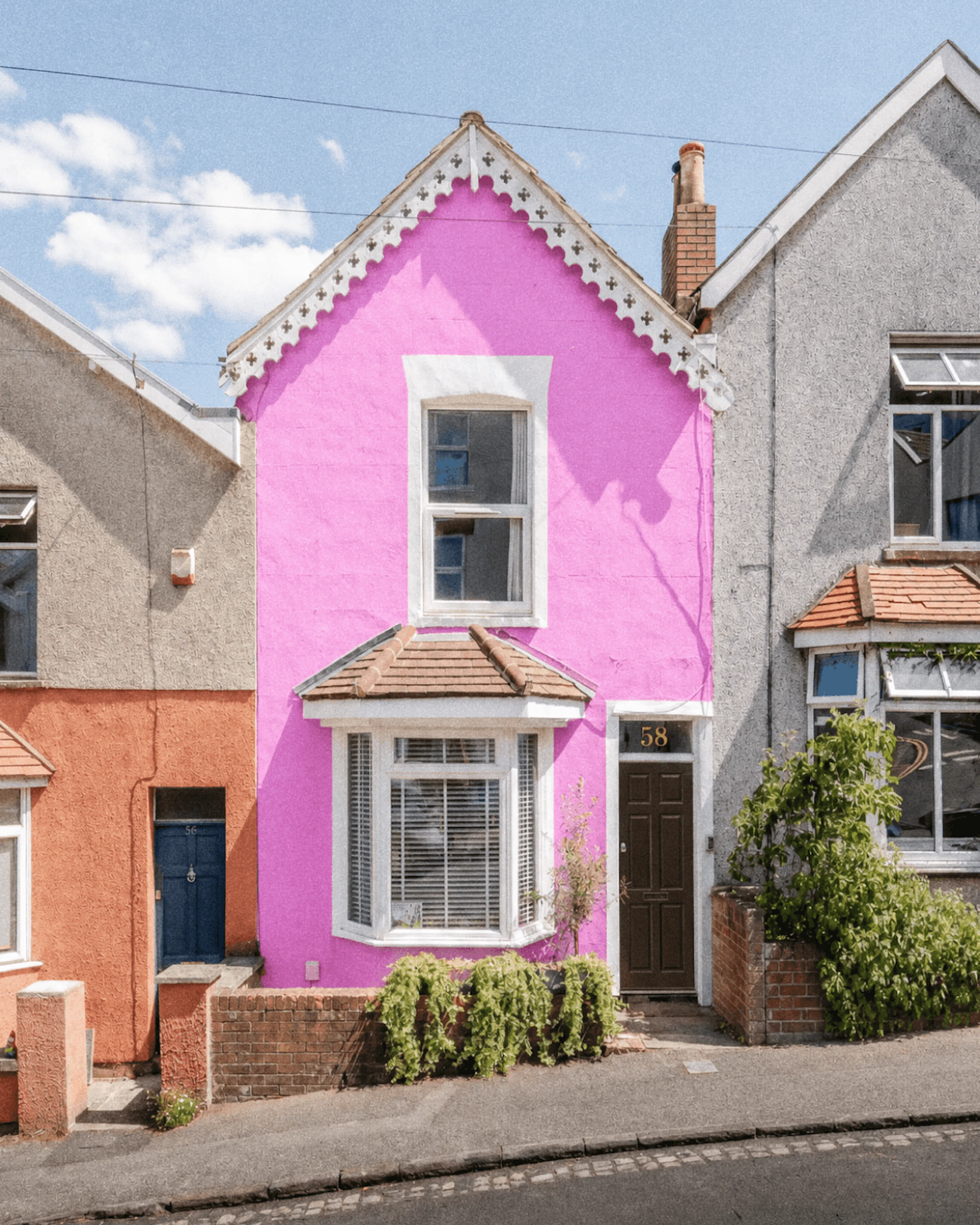 Bristol Dockyards colour palette: Cliftonwood pink with bright yellows, greens and oranges