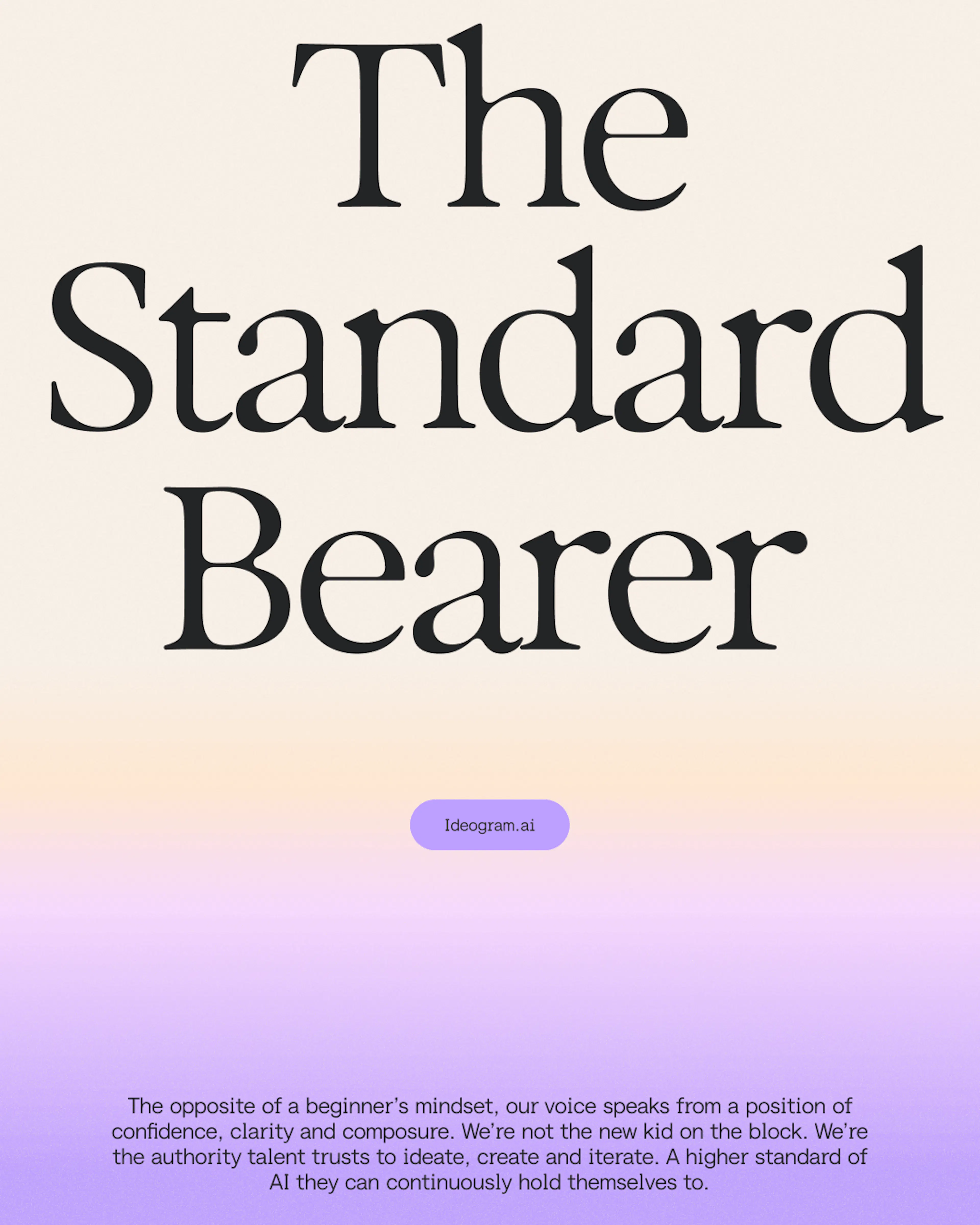Poster with the words The Standard Bearer