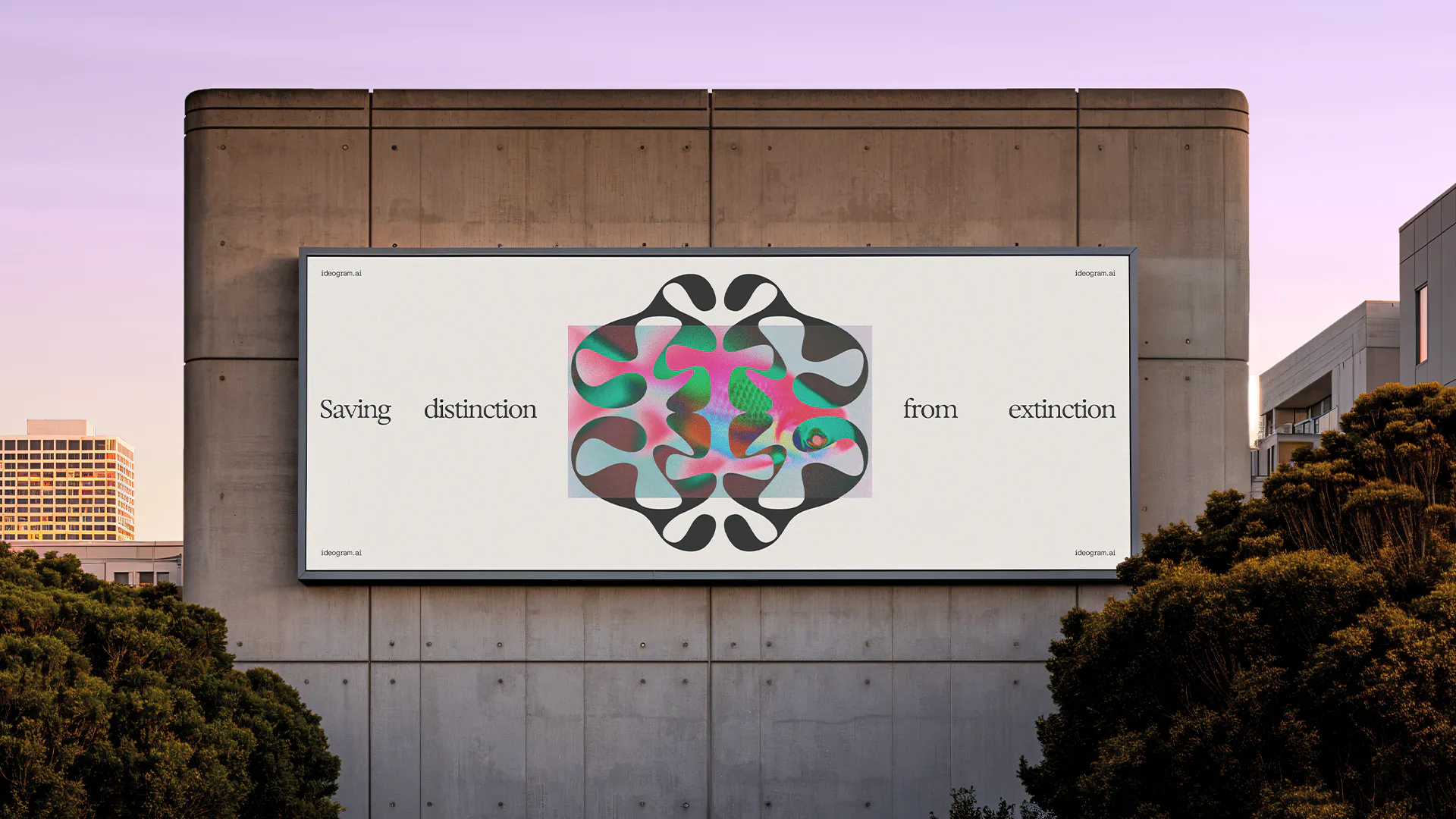 Image of Ideogram poster on billboard by HOW+HOW