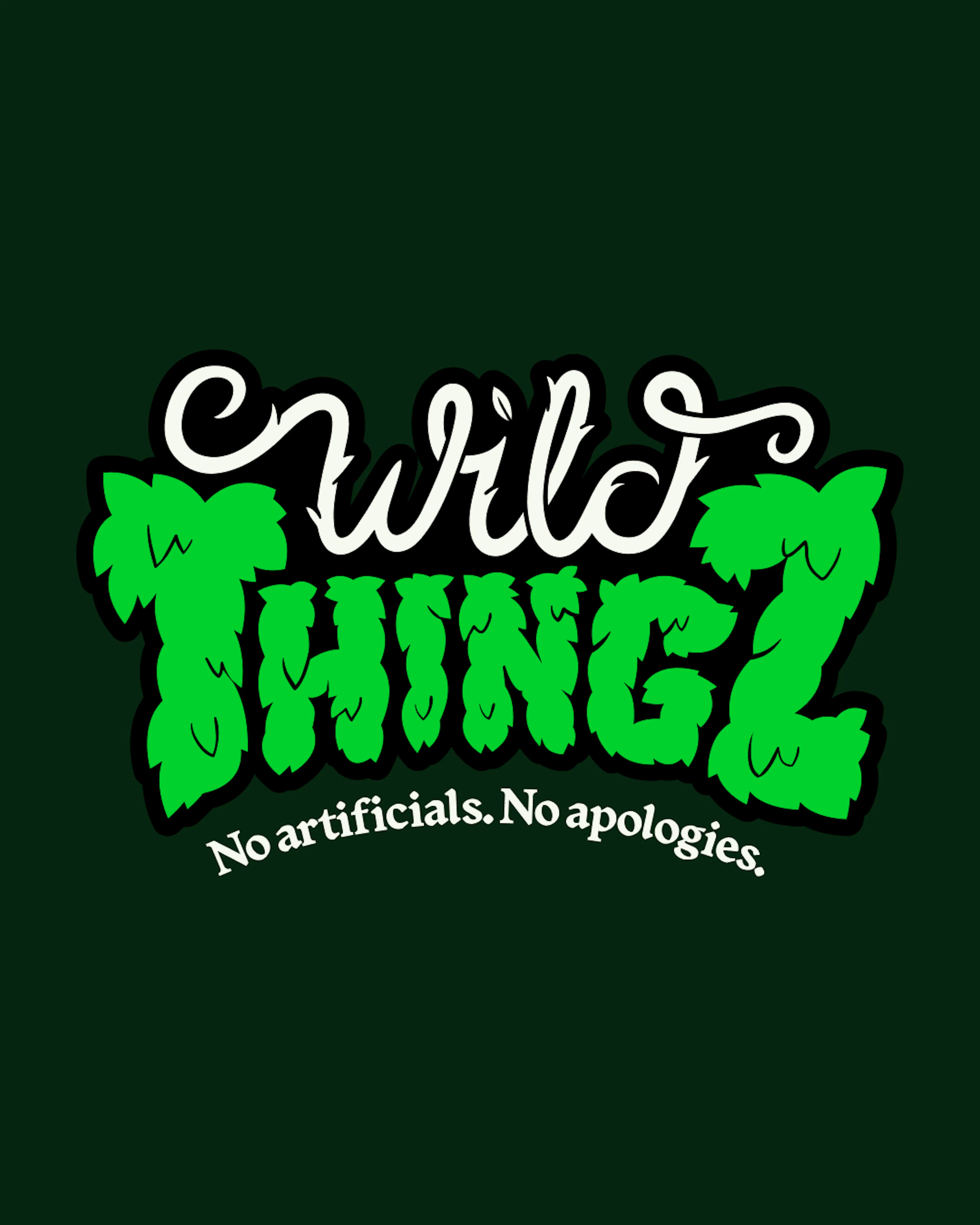 Wild Thingz logo with the tagline 'No artificials. No apologies.'