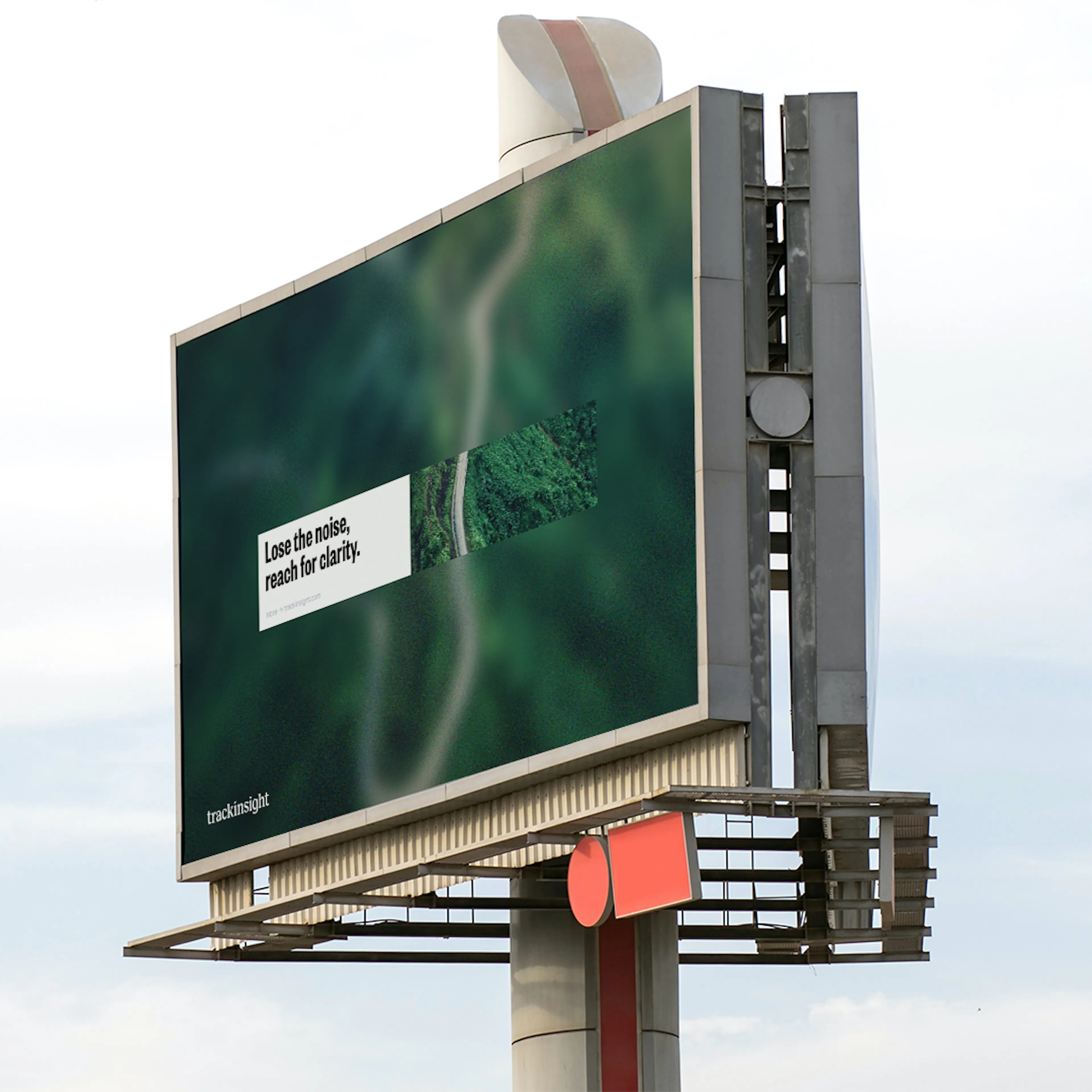 Trackinsight billboard among palm trees