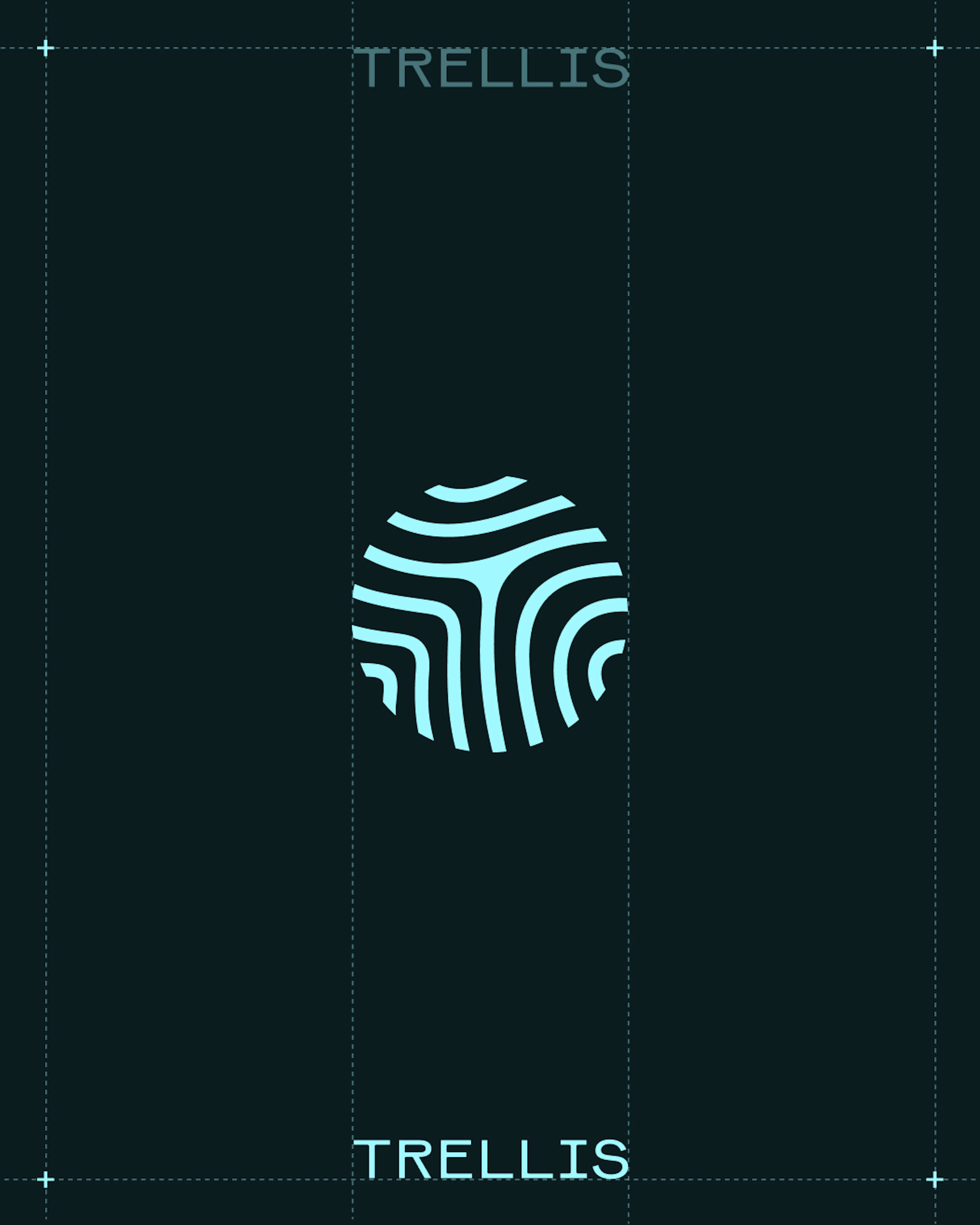 Trellis icon, with a subtle T formed in its fingerprint grooves