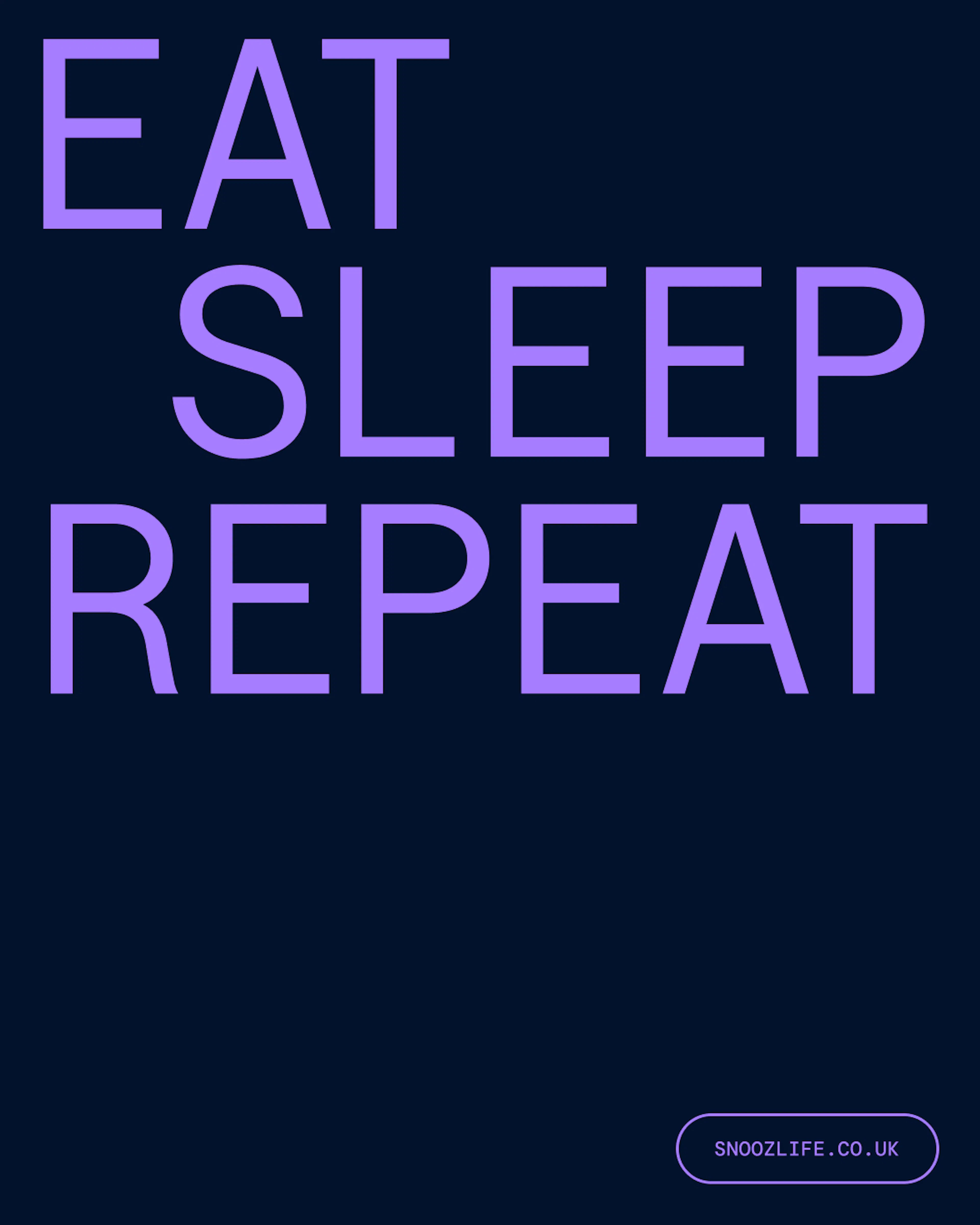 Snooz headline copy in the brand's cheeky after-dark tone of voice