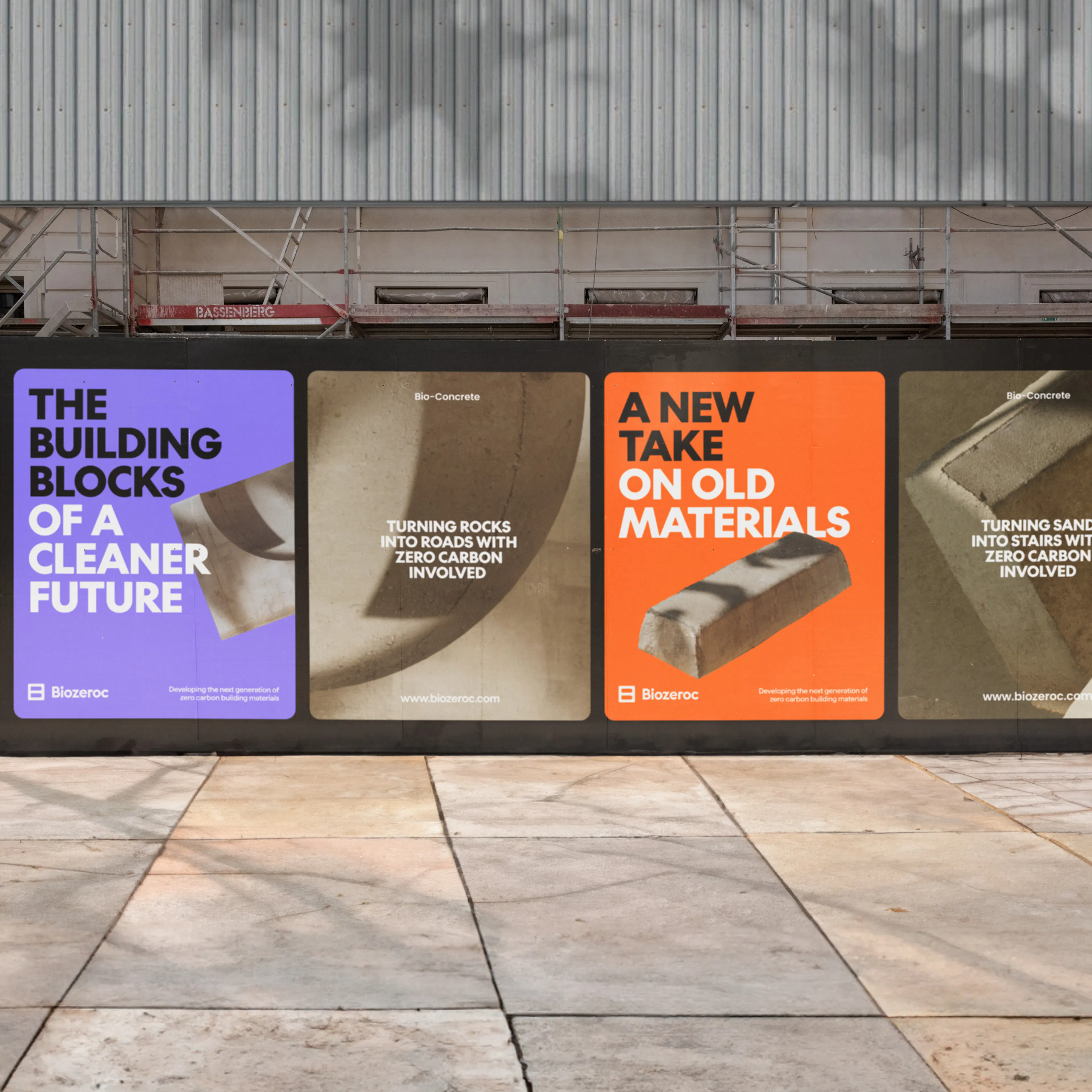 Biozeroc advertising on a construction site