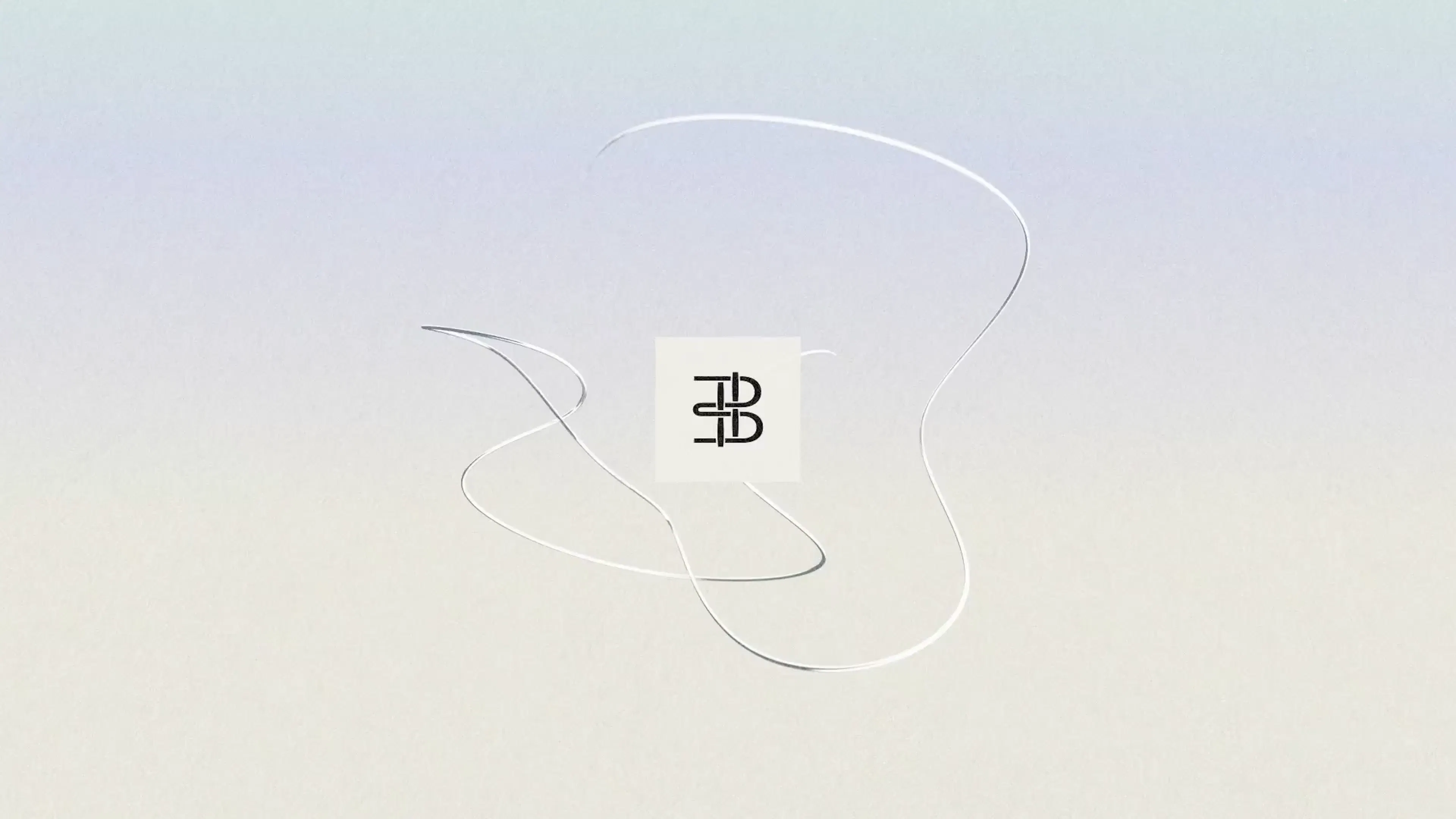 Everbloom logo on a pale beige and blue gradient with a metallic style thread behind it