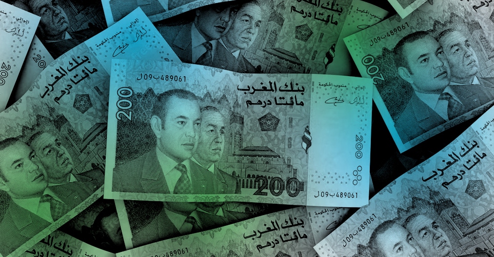 Image with banknotes in Moroccan currency