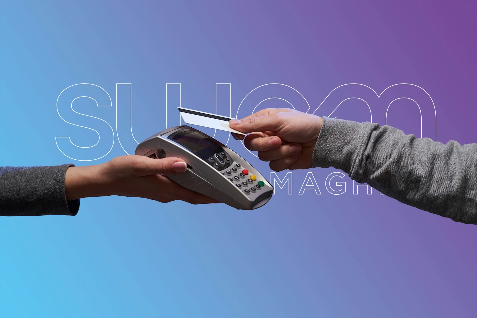 Une main avec un tpe pour accepter un paiement