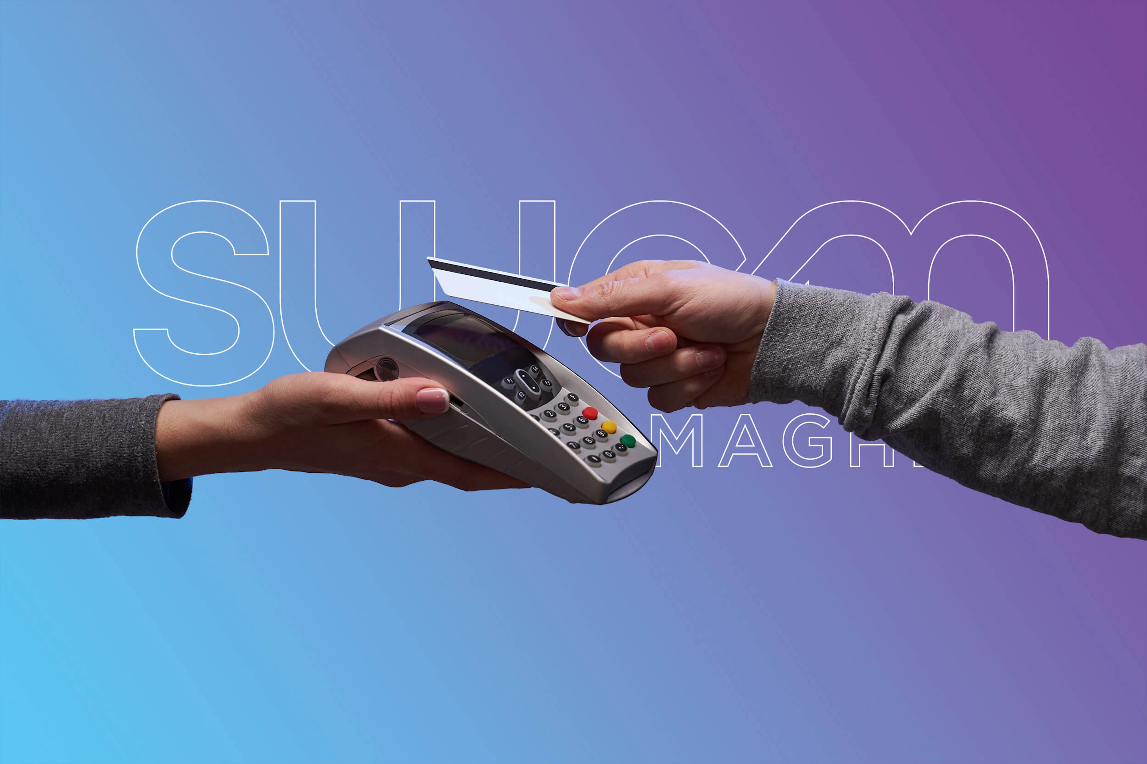 Une main avec un tpe pour accepter un paiement