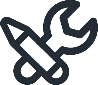 Icon of a wrench combined with a pencil, symbolizing the tailor-made, client-specific nature of Customized Testing services.