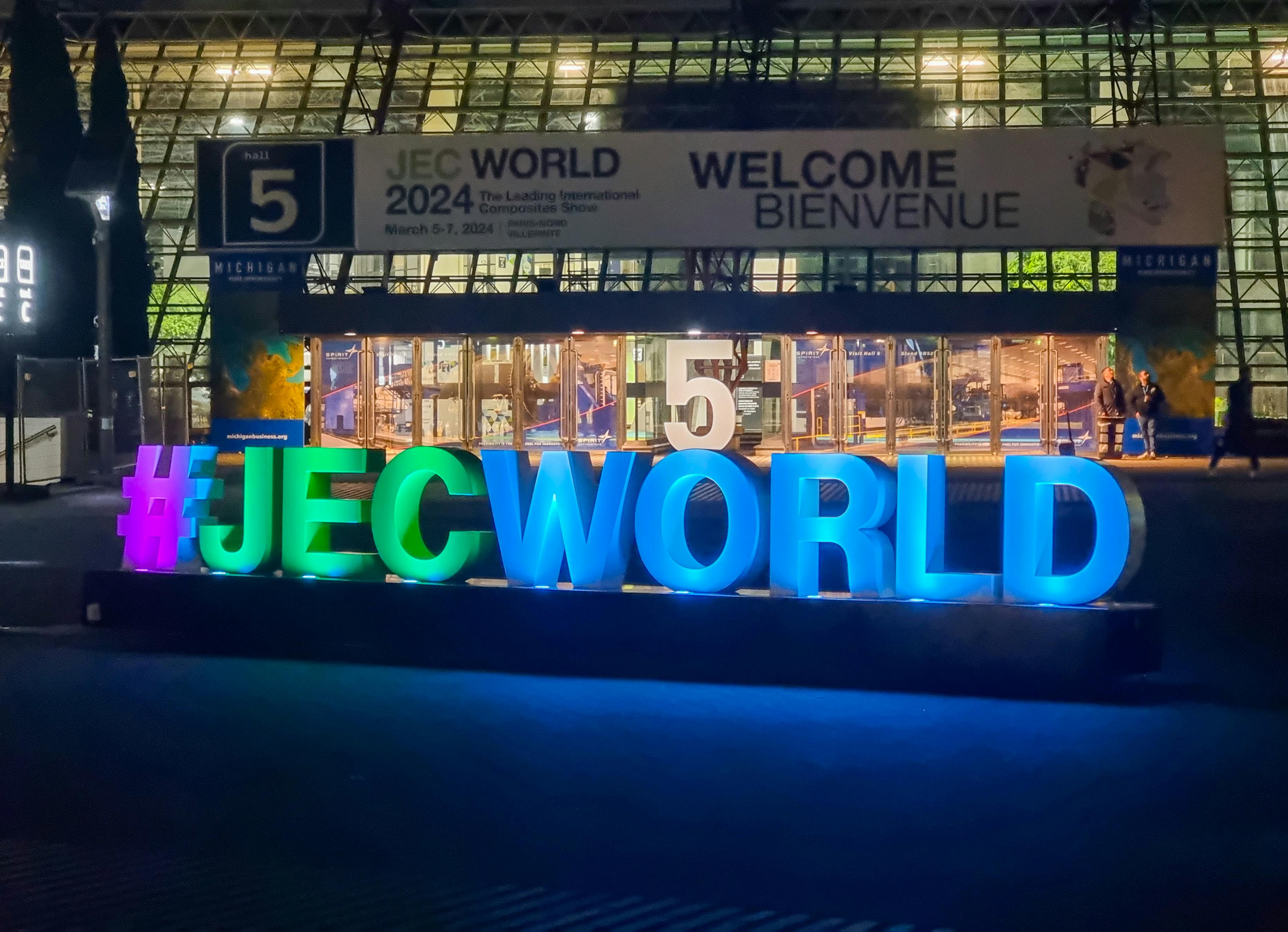 JEC World entrance at night