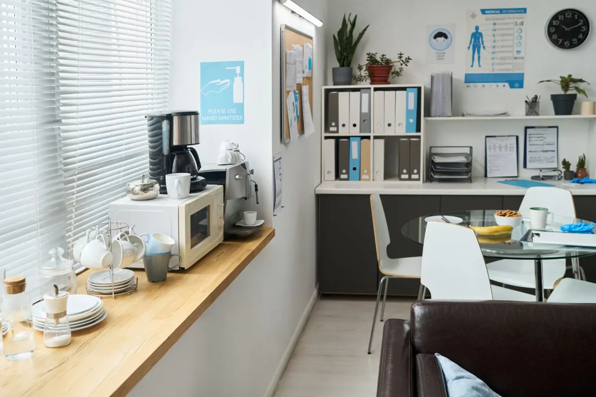 A modern office kitchen