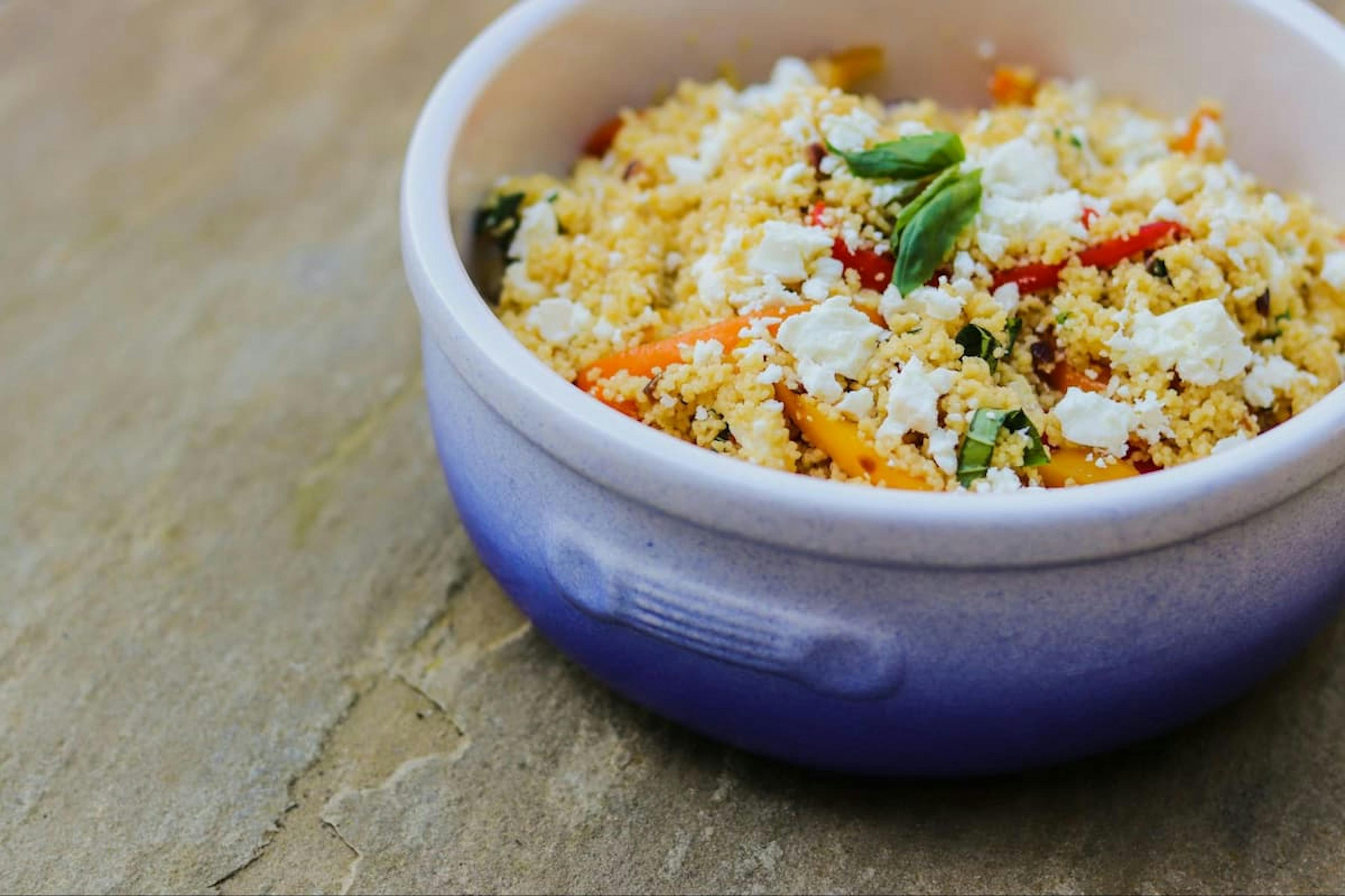 Photograph of a couscous salad.