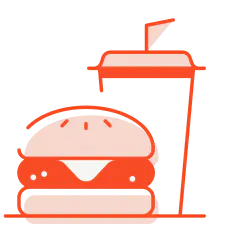 Illustration of Drink and Burger
