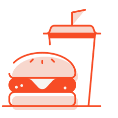 Illustration of Drink and Burger