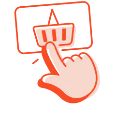 Finger clicking checkout button.