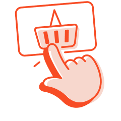 Finger clicking checkout button.