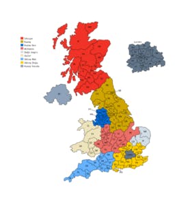 İngiltere bölge haritası