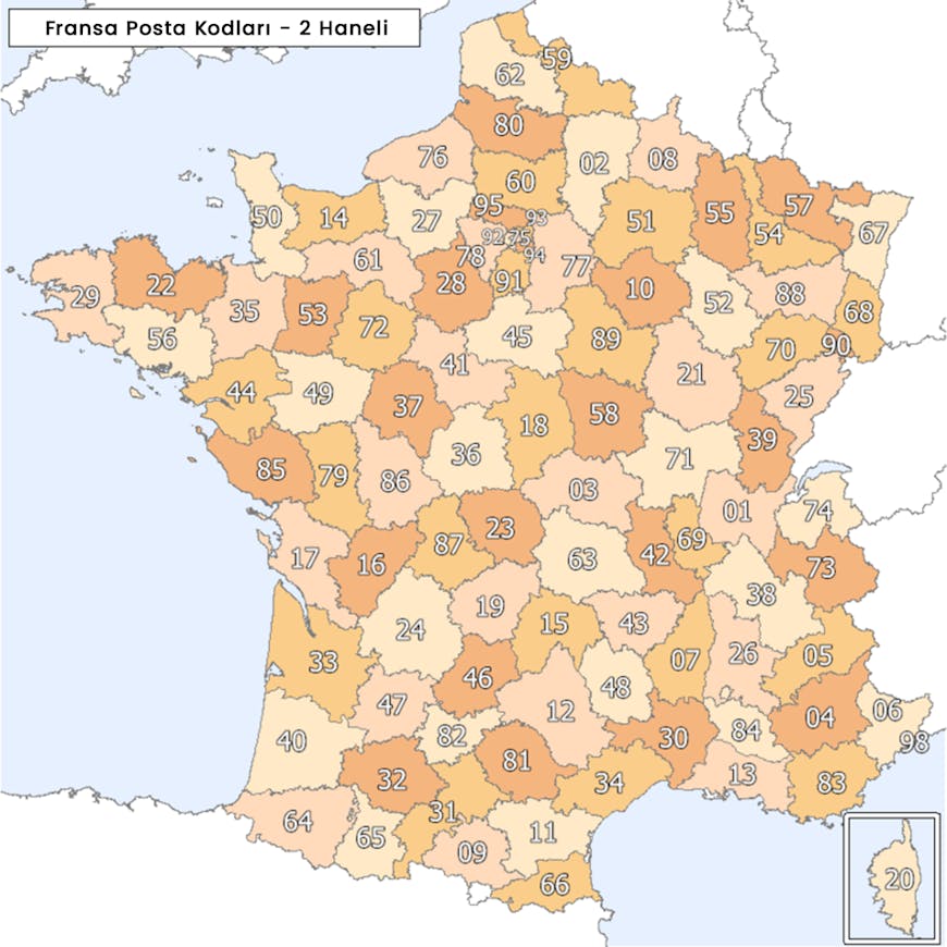 Map of the regions of France