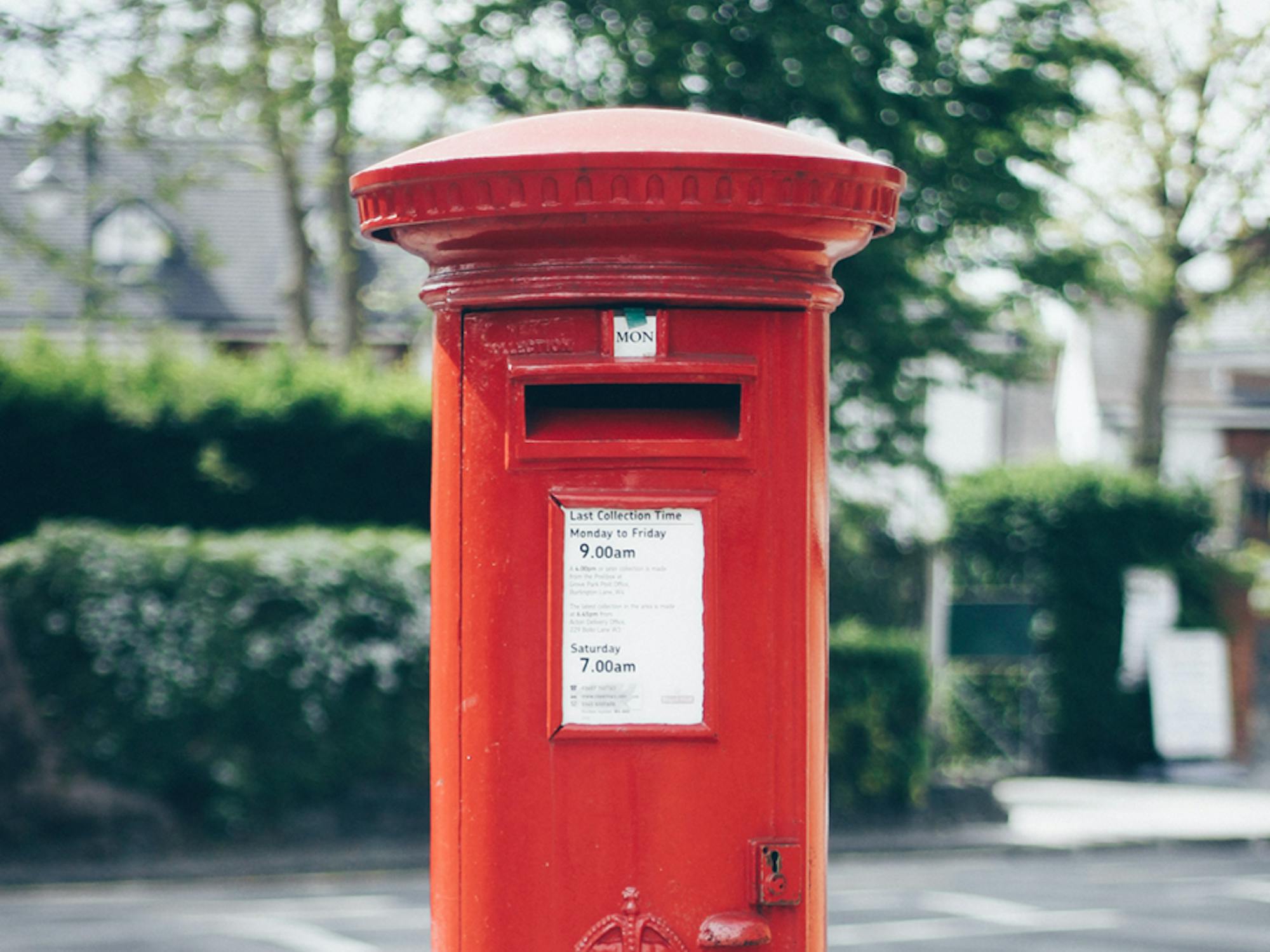 İngiltere'de bir posta kutusu