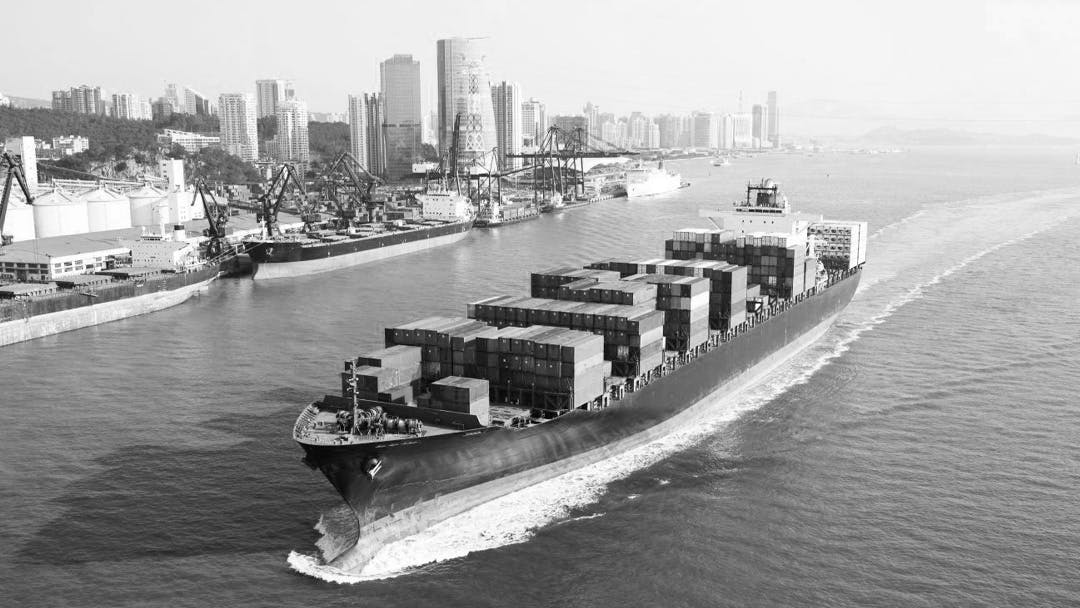 Container-carrying ship