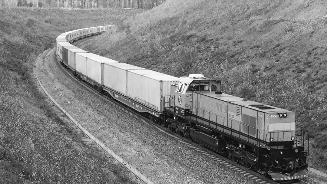 Train carrying containers