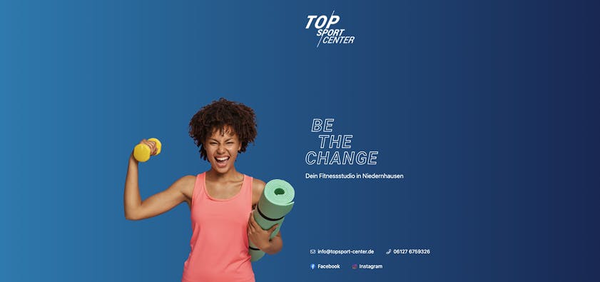 Startseite des Top Sport Centers