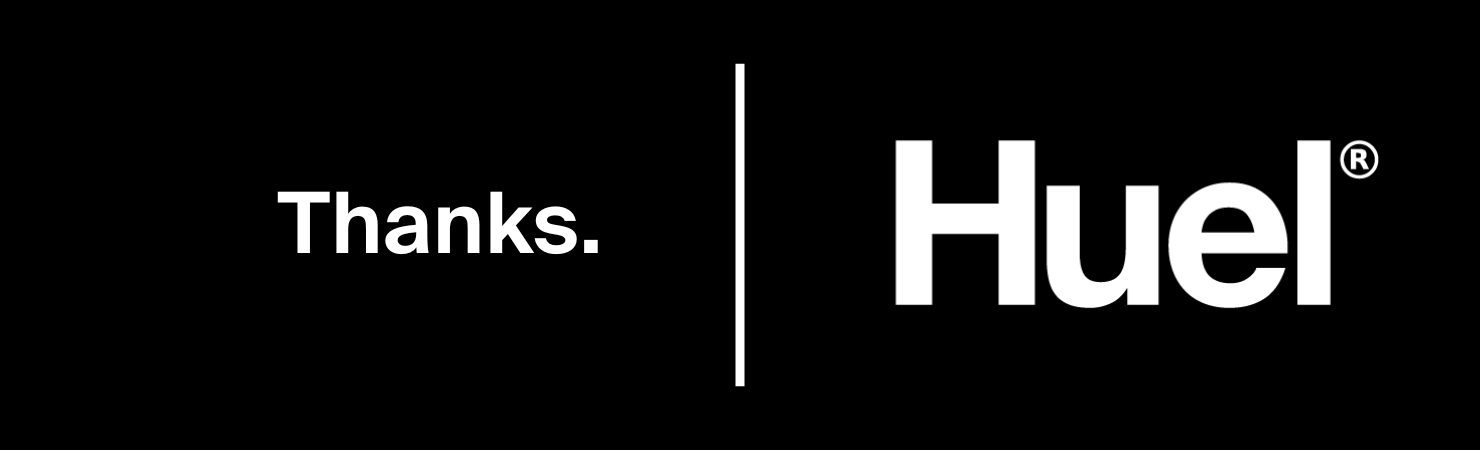 Huel thank you banner.