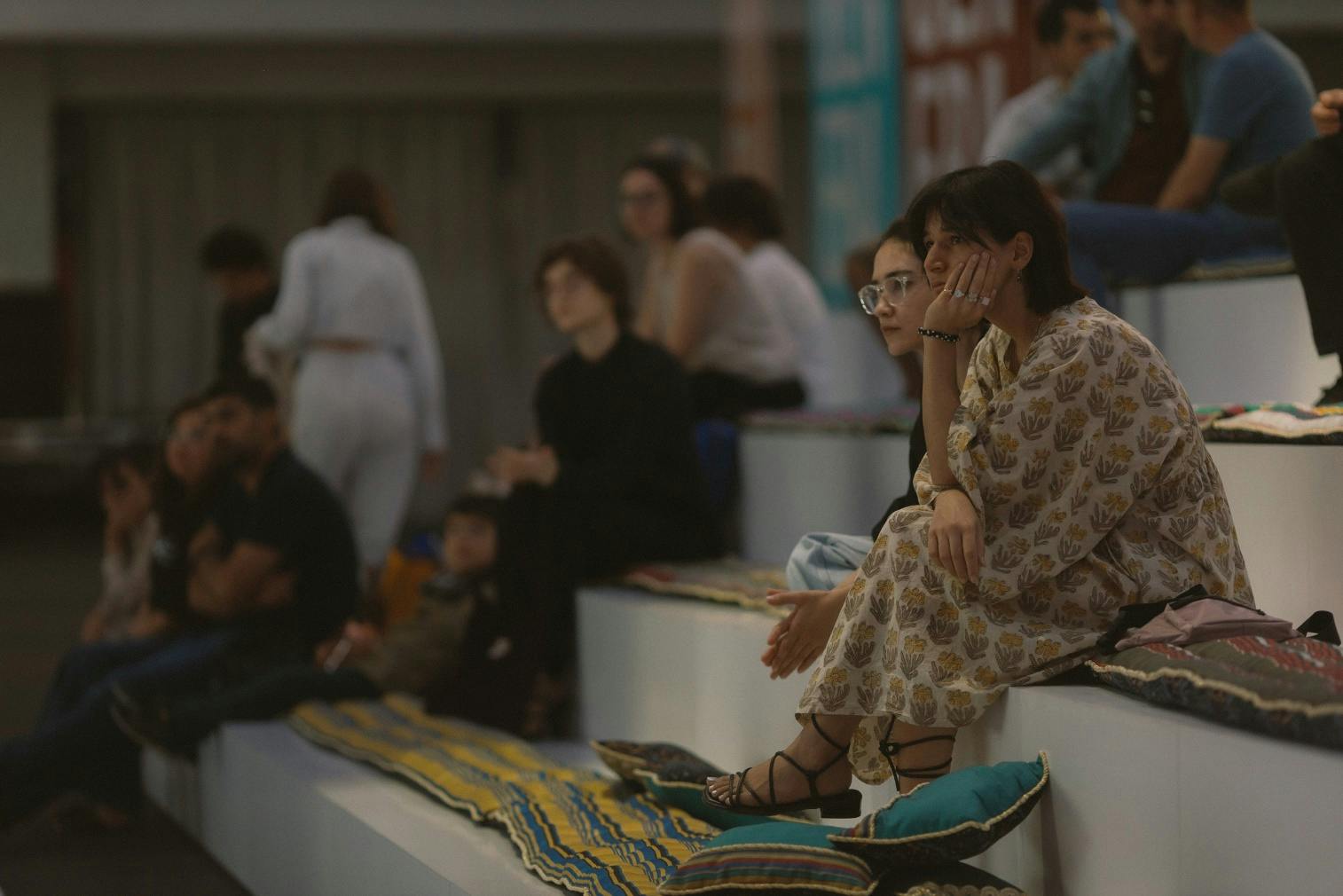 Participants at a speaker panel, HKI Founder Lola Tillyaeva at Re/Generation Art Fest, Tashkent, September 2024