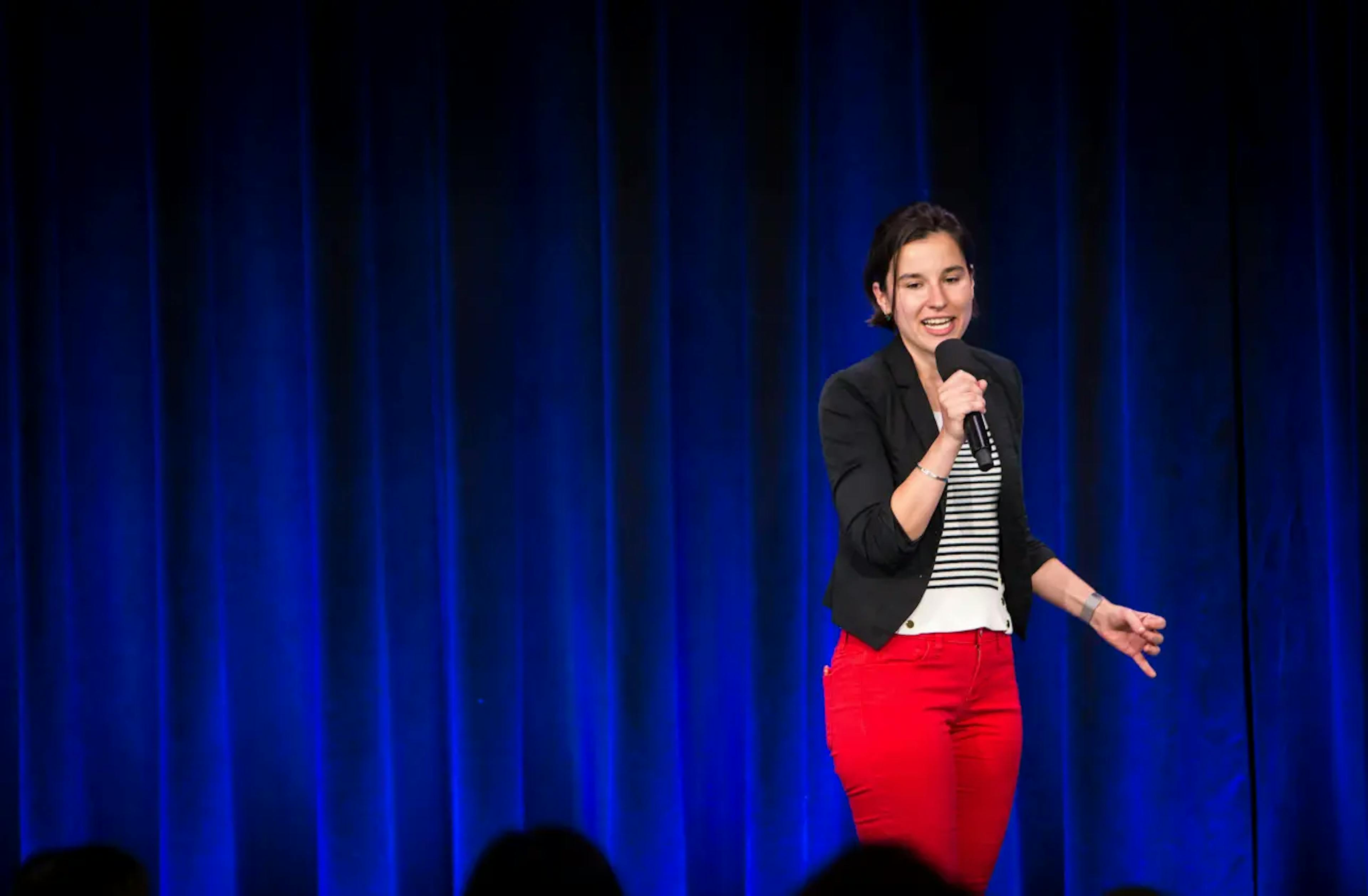 woman with microphone-mobile