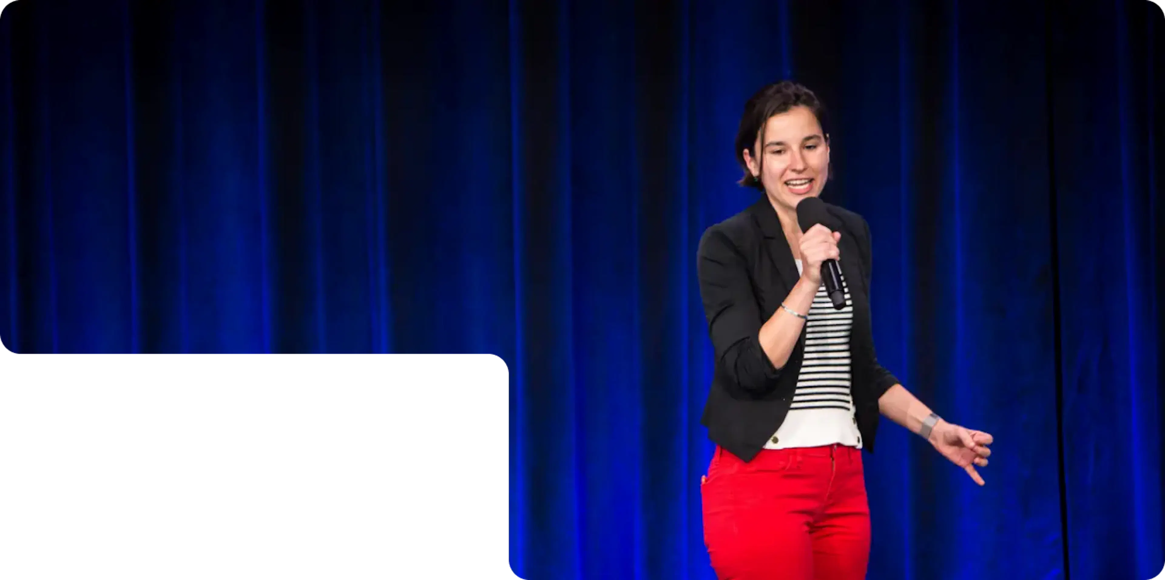 woman with microphone