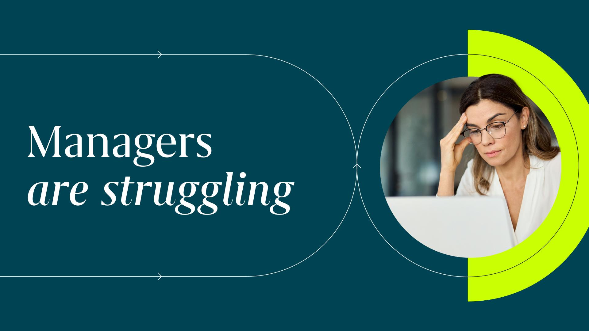 Manager Crisis: A manager struggling in front of her computer