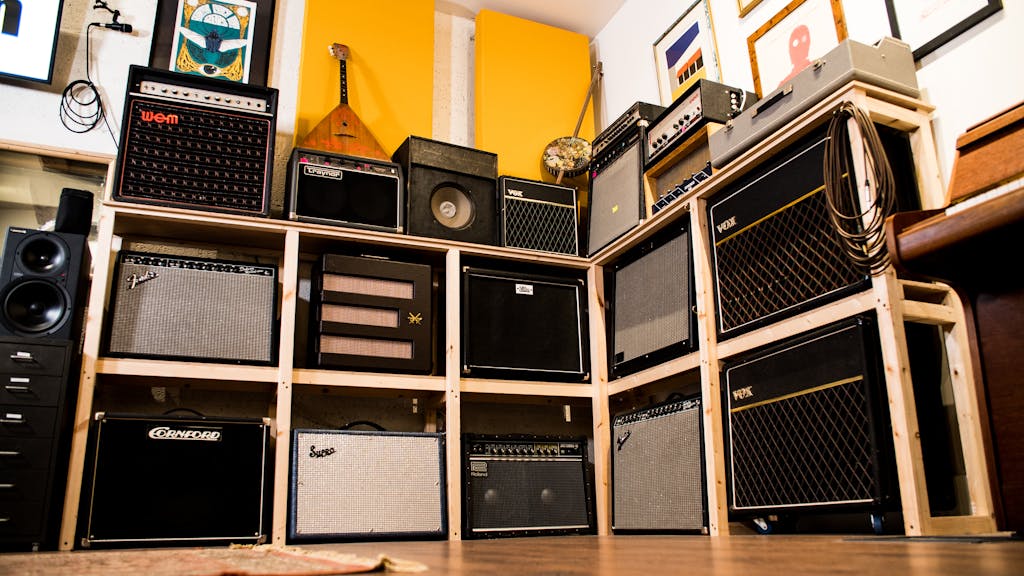 The amps available in the live room