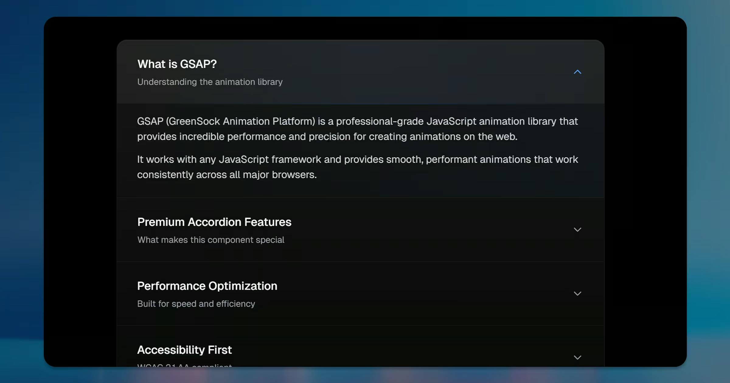 Premium Accordion Component